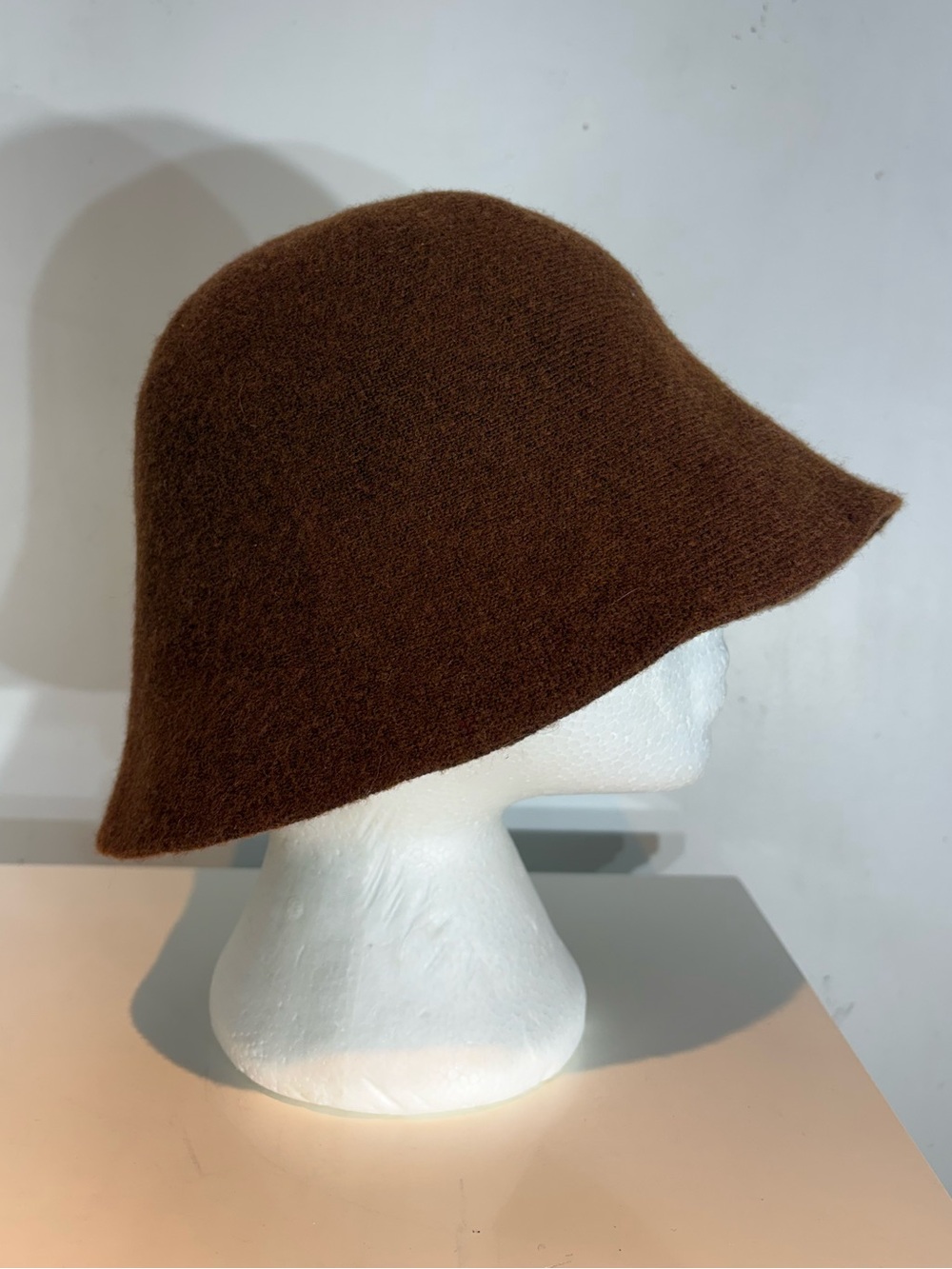 Brown Wool Blend Cloche Bucket Hat Bell Shape - Picture 3 of 12